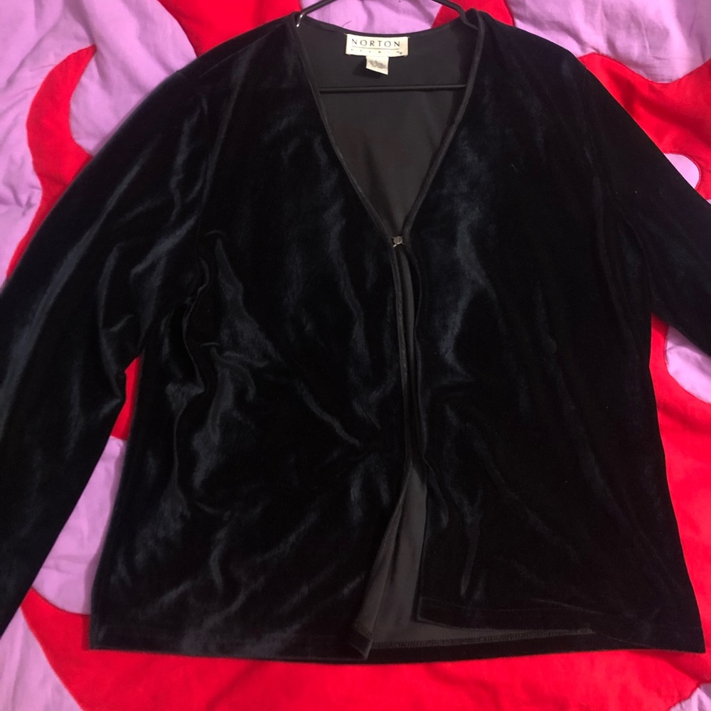 Black Velvet Clasped Cardigan